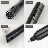 Sifflet de camping 3-en-1 avec logo personnalisé, lampe torche LED, outil de survie avec porte-clés, outil d'urgence portable pour l'extérieur, cadeau promotionnel