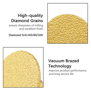 Meule diamantée pour granit, marbre, brasage sous vide polyvalent, outils abrasifs à bord de tête semi-circulaire - Product Image 3