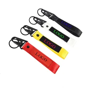 Kunden spezifische hochwertige luxuriöse Polyester Schlüssel riemen Karabiner reflektierende Schlüssel anhänger für Promotion Schlüssel bund Lanyard benutzer definierte Logo
