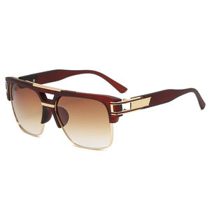 Lunettes de soleil Double pont italie, grandes lunettes de soleil femme et homme, monture transparente en métal argenté, miroir UV400, à la mode, nouvelle collection 2021 - Product Image 4