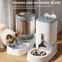 Distributeur automatique d'aliments pour animaux de compagnie de grande capacité, écologique, bouteille de stockage de nourriture pour chiens et chats, bol d'eau potable, design pliable en plastique durable