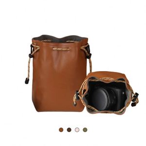 2025 Soft Leather Luxury Large Phone <b>Camera</b> Organizer Bag Drawstring Pouch for Sale - Product Image 1