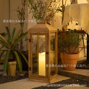 Wooden Lantern <b>Square</b> Candle Holder For Wedding Decoration Outdoor Indoor Use - Product Image 2