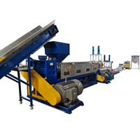 Machine de fabrication de granulés HDPE LDPE ABS, machine de granulation et de recyclage de plastique à double étage avec moteur hydraulique, haute capacité