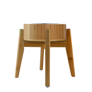 Juego de Platos para Comida de Perros y Gatos Grandes, Resistentes al Calor, Antideslizantes, de Madera Pulida Clásica y Ecológica, para Camping, con Muestra Gratis - Product Image 1