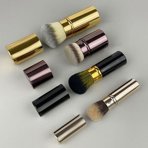 แปรงคาบูกิแบบพกพา ขนแปรงสังเคราะห์สีดำ ด้ามจับโลหะ สำหรับลงแป้งฝุ่น บลัชออน ใช้ได้กับบลัชออนทั่วไป - Product Image 4