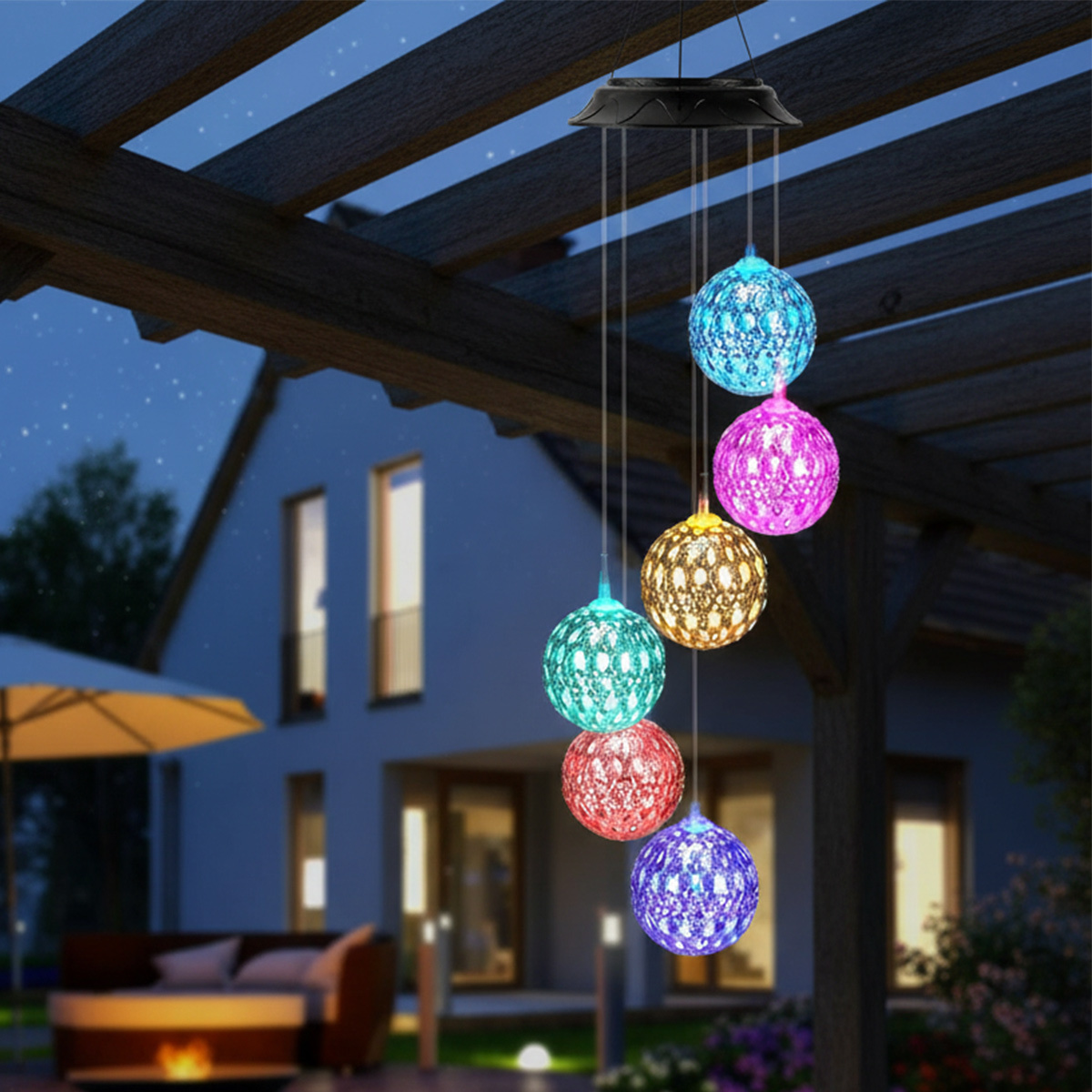 Waterproof Solar Garden Lights Color Changing LED Outdoor Landscape Pathway Decor Lamp
