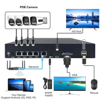 TSEye 4K 8MP POE Kamera 4-Kanal IP66 NVR Kit Außen-IP-Sicherheitsüberwachungskamera mit Menschlicher Bewegungserkennung und Überwachungssystem