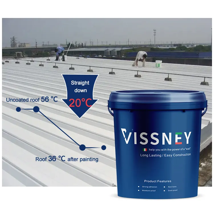 Vissney Cement Steel Tile Roof High-performance Waterproof Reflective Thermal Insulation Paint