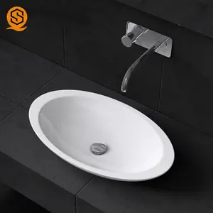 Satılık banyo akrilik lavabo şeffaf plastik el lavabo