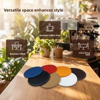 Sous-verre rond en cuir simple, résistant à la chaleur, tapis créatif antidérapant et imperméable en PU pour tasse à café
