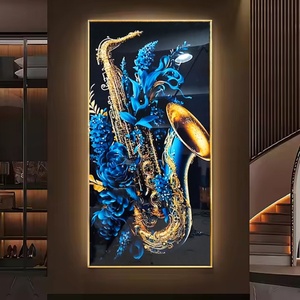 Affiches murales en porcelaine LED avec impressions HD personnalisées en usine, images de roses et instruments de musique, décoration intérieure, peinture abstraite - Product Image 5