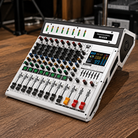 Console de mixage audio 12 canaux avec 99 effets DSP, USB, Bluetooth, alimentation fantôme 48V, mixeur sonore numérique pour scène live, DJ, studio