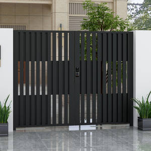 Porte de cour de villa <span class=keywords><strong>en</strong></span> alliage d'aluminium, double porte, grille artistique, clôture moderne de style campagnard, porte simple, revêtement poudré, modélisation 3D - Product Image 6