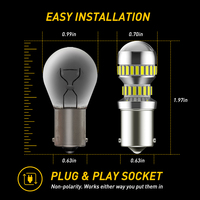 Ampoules LED 1156 BA15S P21W 7506 de remplacement pour feux de recul et feux arrière, ampoules LED blanches 6000K