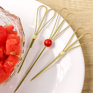 Brochettes de viande en bambou jetables et sans danger, accessoires de barbecue, bâtonnets plats en bambou - Product Image 4
