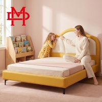 Lit enfant moderne XIYUAN en cuir véritable, cadre en bois massif, écologique, durable, multi-tailles, sommier à ressorts, garantie 10 ans