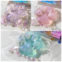 Grand jouet anti-stress en caoutchouc souple en forme de patte de chat Taba Crystal Cat's Claw, idéal pour les fêtes