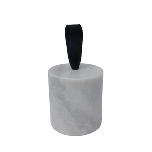Bouchon <span class=keywords><strong>de</strong></span> <span class=keywords><strong>porte</strong></span> en marbre <span class=keywords><strong>de</strong></span> pierre naturelle avec poignée en PU, rond, noir/blanc, <span class=keywords><strong>décoratif</strong></span>, pour la maison ou le bureau - Product Image 1