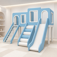 Équipement de jeu intérieur commercial avec toboggan en spirale et filet d'escalade, aire de jeux personnalisée pour enfants, idéale pour les garderies et les cafés ludiques