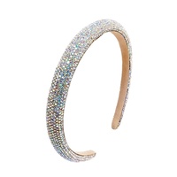 Serre-tête en strass de style coréen et japonais, accessoire capillaire haut de gamme et tendance, à bord fin et couronne haute