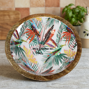 Bol à salade en bois, composant en bois, finition émaillé - Product Image 3