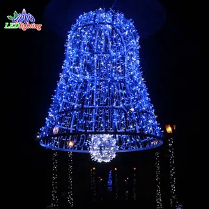 Sử dụng ngoài trời treo kỳ nghỉ Xmas chiếu sáng dẫn ánh sáng dây thừng 2D Motif chuông