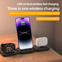 Pengisi daya cerdas lipat 15W, pengisi daya nirkabel cepat 3 dalam 1 dengan Logo kustom untuk iphone 17 Pro Max