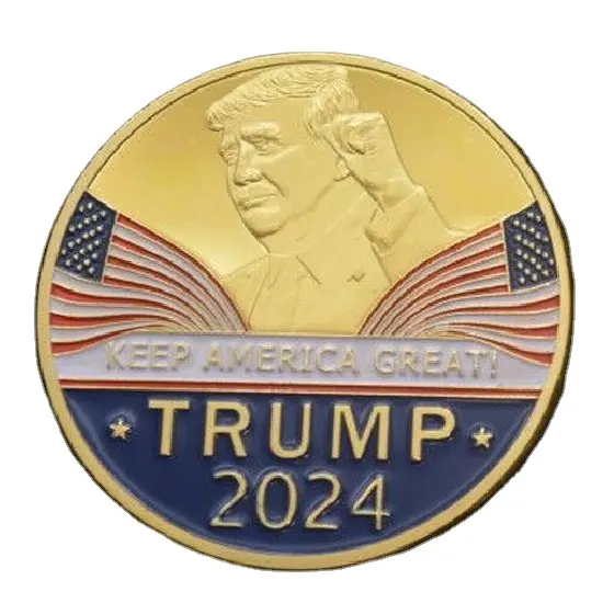 Donald Trump 2024 Koin Tantangan, Pertahankan Promosi Pemilihan Ulang Presiden Amerika Serikat Hebat, Token Koin Berlapis Emas