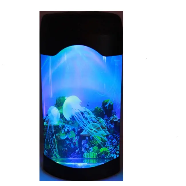 Deniz suyu lamba yatak odası ruh hali gece lambası renk değiştiren denizanası jöle balık tankı