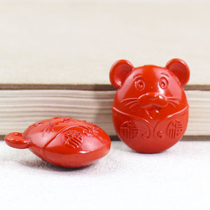 Cinnabar จี้รูปหนูนำโชคเครื่องประดับสำหรับสัตว์เลี้ยงจี้รูปหนูอุปกรณ์งานฝีมือสำหรับการทำเครื่องประดับ DIY - Product Image 2