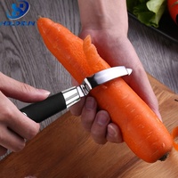 Professionele keukenhulp van roestvrij staal, fruit- en groenteschiller met zacht ergonomisch handvat, snijgereedschap voor wortelen en aardappelen