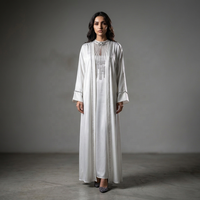 Robe Abaya longue à manches longues pour femmes Alya, en polyester, noire, décontractée, pour l'Aïd musulman, toutes saisons, faible MOQ