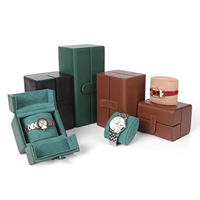 Boîte à montres en cuir de vachette faite à la main, double ouverture, multi-emplacements, personnalisable en usine, emballage cadeau pour homme avec logo
