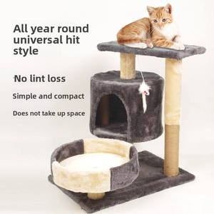 Modern Entegre Çok Katmanlı Çevre Dostu Ahşap Kedi Ağacı Büyük Kedi Evi Tırmanma Çerçevesi Zıplama Platformu Yaşayan Kediler İçin Tırmalama Tahtası - Product Image 2