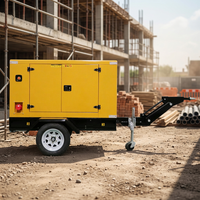Générateur diesel silencieux mobile personnalisable de 20 kVA 50 kW avec démarrage automatique ATS, démarrage à distance, refroidissement par eau, générateur diesel pour usage domestique