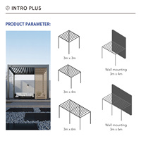 Pérgola de Techo de Aluminio con Rejillas para Espacio de Vida al Aire Libre