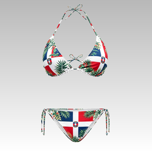 Maillot de bain sexy imprimé drapeau de la <span class=keywords><strong>République</strong></span> <span class=keywords><strong>dominicaine</strong></span> sur commande, maillot de bain 2 pièces de haute qualité pour femmes, idéal pour la plage - Product Image 2