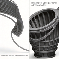 Filament d'imprimante 3D Perfuture PETG gris mat 1,75 mm, résistant, faible déformation, sans effet de chaîne, bobine de 1 kg, pour pièces fonctionnelles et modèles