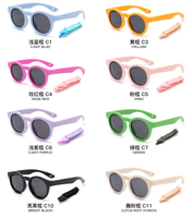 Nouvelles lunettes de soleil tendance européennes et américaines pour enfants, monture en silicone ovale, verres polarisés UV400 Tac rouge vert jaune