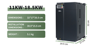 USFULL 11kw 15kw 18.5kw Variateurs de fréquence VFD Convertisseur 1 phase à 3 phases 220v 380v Onduleur hors réseau