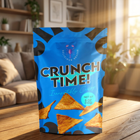 Sachets Doypack Mylar refermables à fermeture éclair pour chips et noix de cajou, avec logo personnalisé, finition noire mate