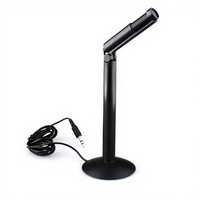 Microphone à condensateur de bureau pour PC - Microphone omnidirectionnel filaire léger et portable pour jeux et conférences informatiques