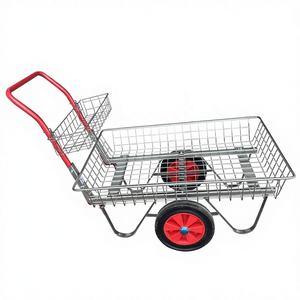Chariot de jardinage <span class=keywords><strong>grand</strong></span> format fermé avec plateau de transport <span class=keywords><strong>en</strong></span> acier galvanisé, chariot de pépinière plat, personnalisable OEM, pour le transport d'outils - Product Image 1