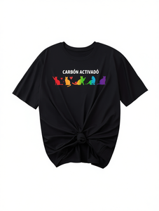 T-Shirt da Donna per San Valentino LGBT con Stampa Gatto Arcobaleno, 100% Cotone, Manica Corta, Collo Tondo, Casual, Traspirante, per Tutte le Stagioni - Product Image 1
