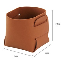 Panier organisateur en cuir PU personnalisé, plateau de rangement décoratif pour bijoux, maquillage, peinture, bureau