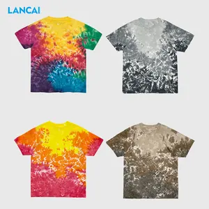 2023 New Design O-neck Tie Dye Hip Hop Men 100% Cotton T-shirt