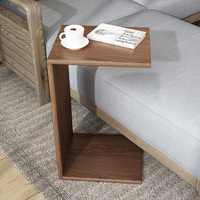 Mini table basse d'angle moderne simple en bois massif de frêne mobile en forme de C pour meubles de salon à domicile