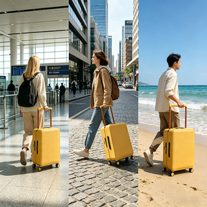 Valise de cabine à roulettes étanche en similicuir de qualité supérieure et coque rigide en PC, avec serrure, pour vente en gros OEM - Product Image 6