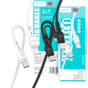 Cable de Datos Ansty Z-024-PI con Carga Rápida 3.1A, Conector C-Lightning, Revestimiento de TPE, Material de Cobre Puro para Teléfonos Móviles, Color Negro - Product Image 2